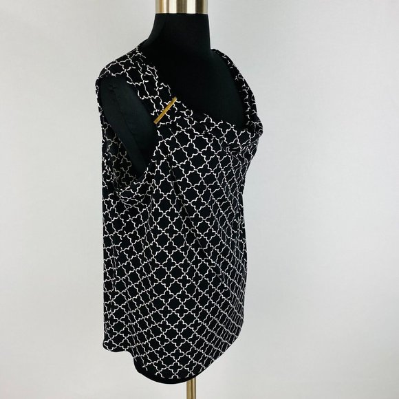 Charter Club Sleeveless Geometric Print Black White Women's Plus 1X * - Picture 5 of 8